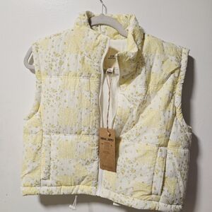 Floral Yellow Puffer Vest